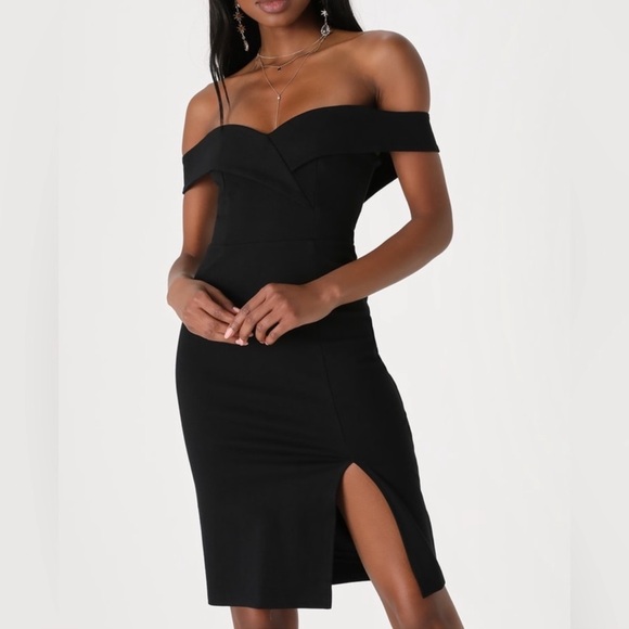 Lulus Dresses & Skirts - Lulus Black Classic Glam Black Off-the-Shoulder Women’s Bodycon Dress✨